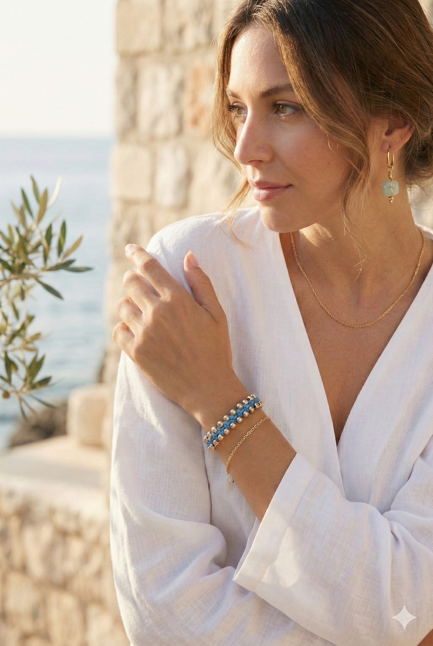 צמיד פז | מקרמה תכלת