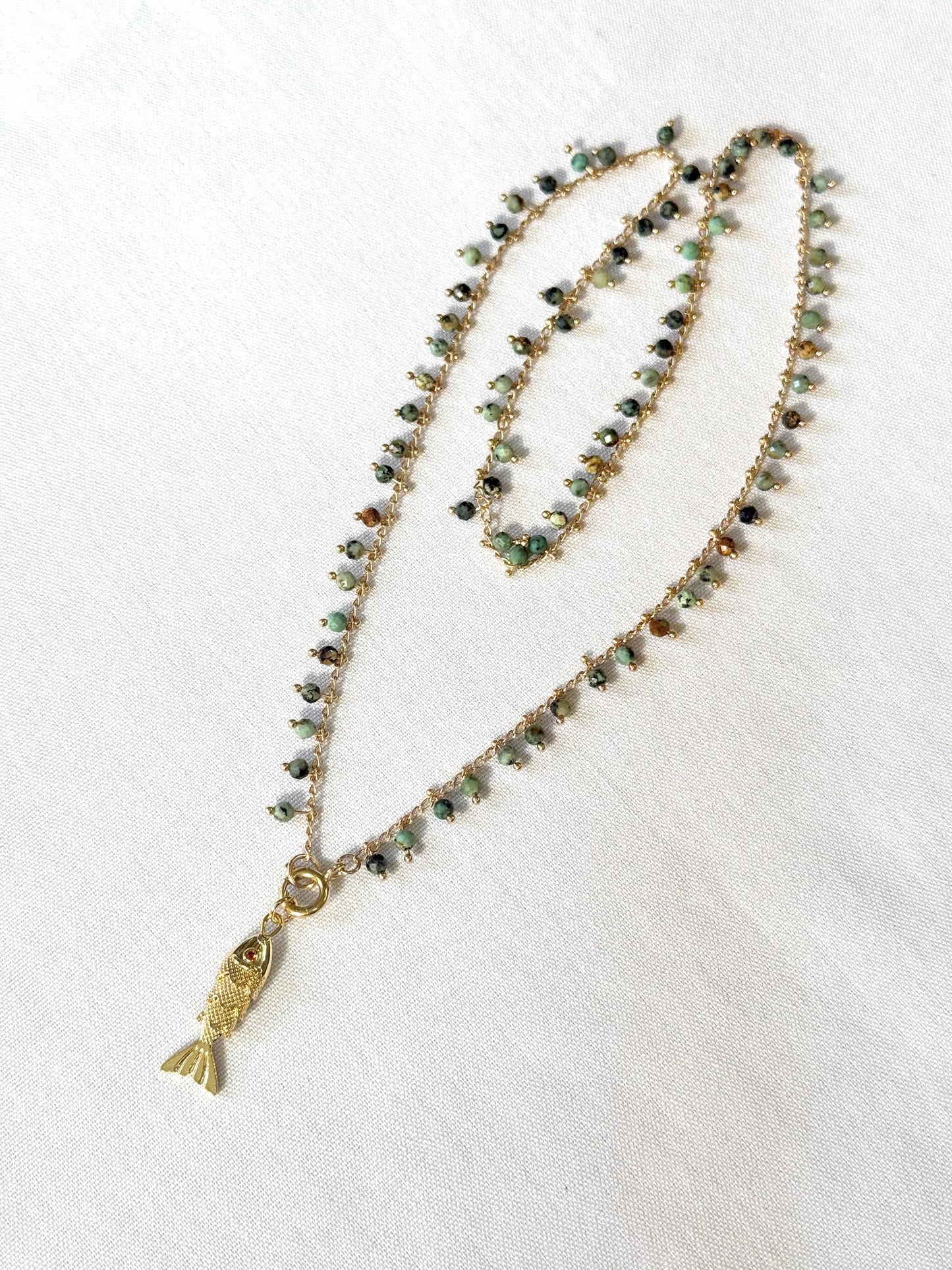 שרשרת סתיו | תליון דג - טורקיז אפריקאי