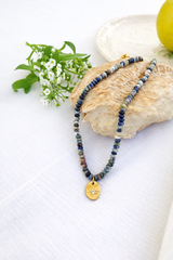 שרשרת אלמוג | צ'וקר סודלייט תליון כוכב משובץ