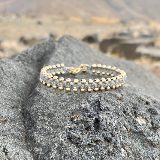 צמיד  פז | מקרמה אפור