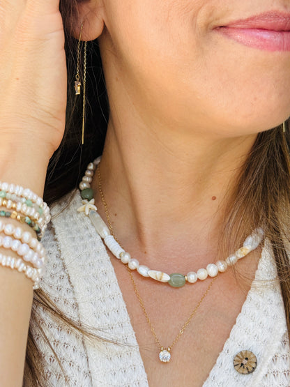 שרשרת סיישל | פנינים אבנים ואוונטורין