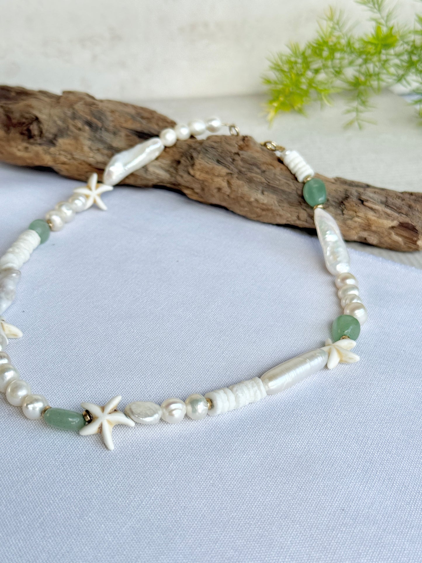 שרשרת סיישל | פנינים אבנים ואוונטורין