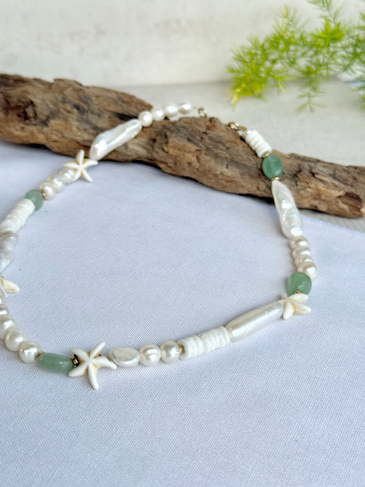 שרשרת סיישל | פנינים אבנים ואוונטורין