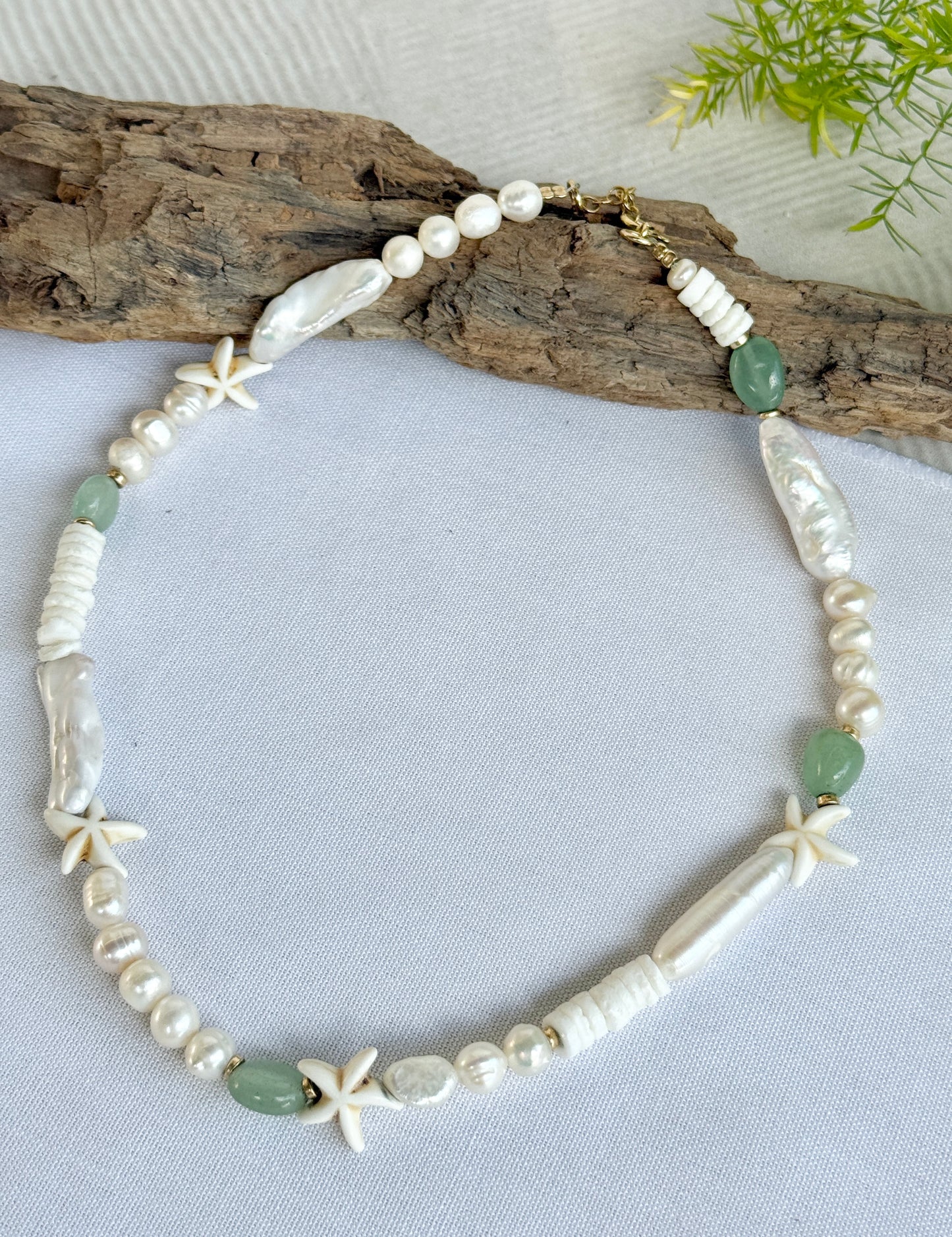 שרשרת סיישל | פנינים אבנים ואוונטורין