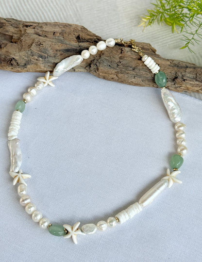 שרשרת סיישל | פנינים אבנים ואוונטורין