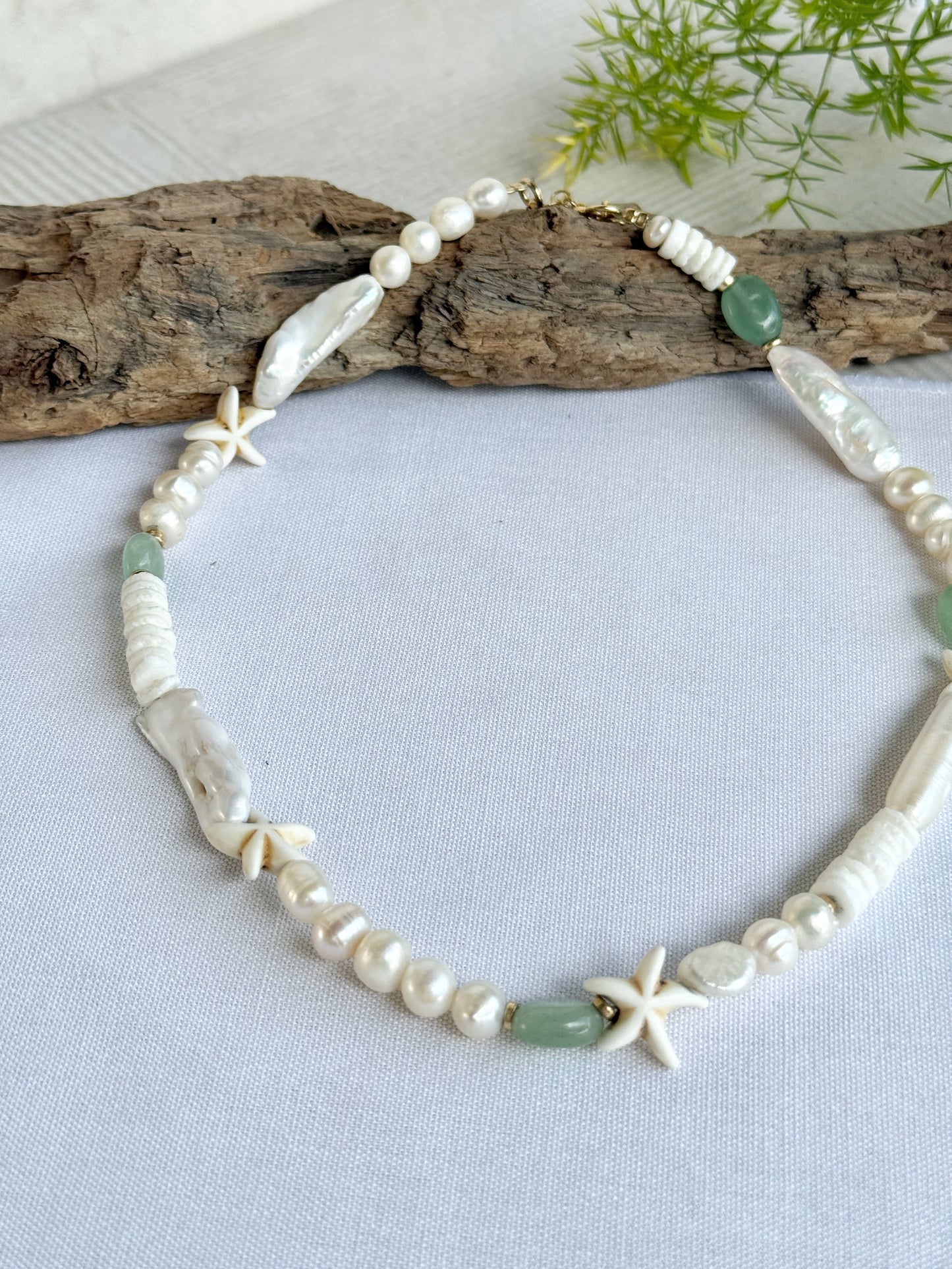 שרשרת סיישל | פנינים אבנים ואוונטורין