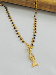 שרשרת סתיו | תליון דג מוזהב שחור