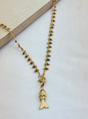 שרשרת סתיו | תליון דג מוזהב גווני חום ירוק