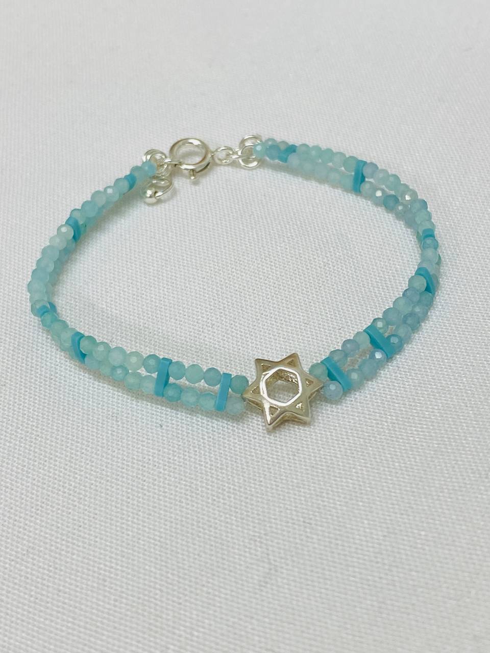 צמיד מגן דוד | תכלת