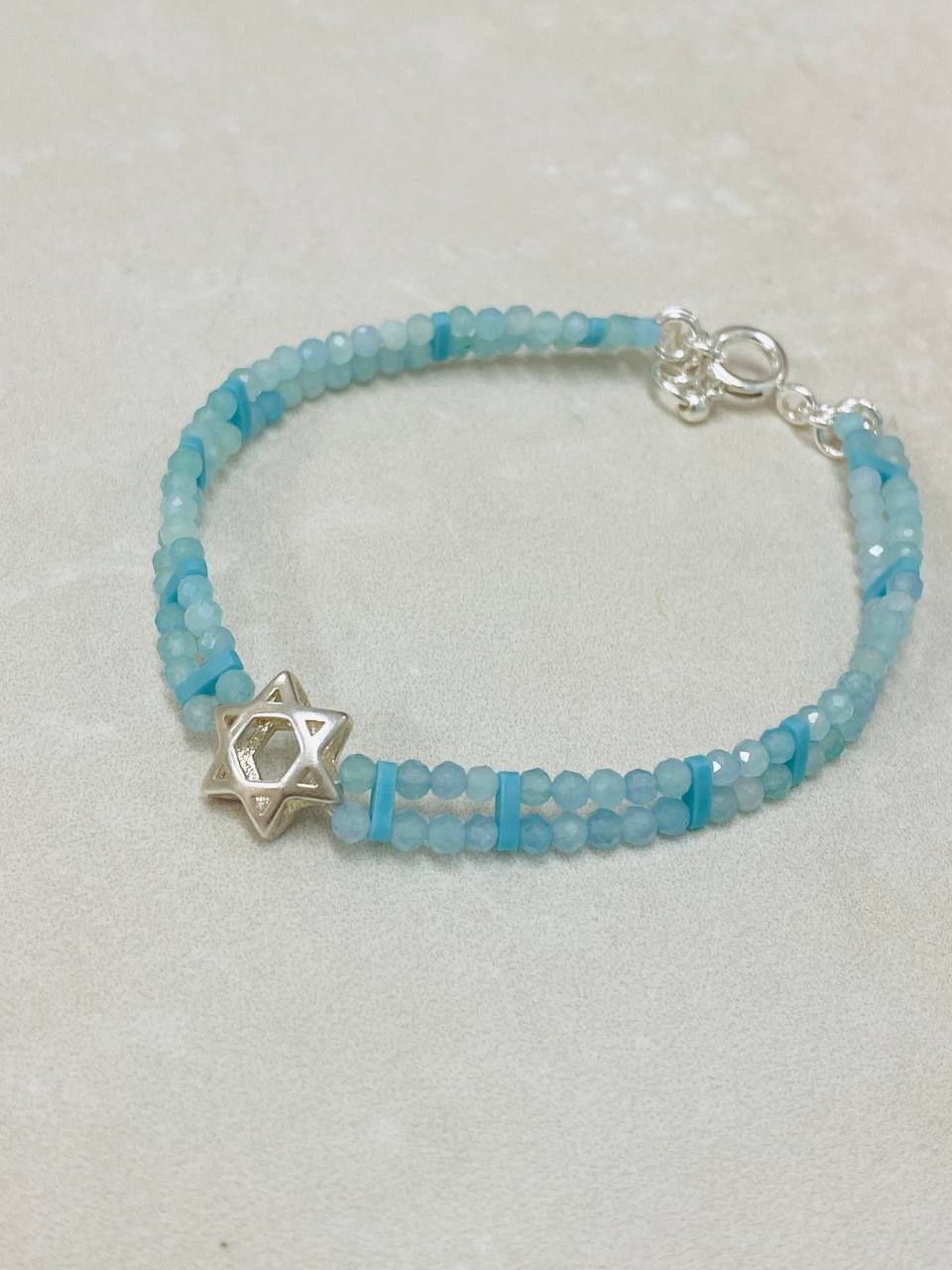 צמיד מגן דוד | תכלת