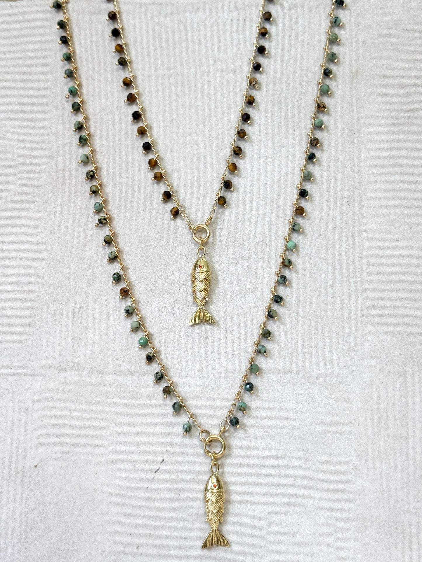 שרשרת סתיו | תליון דג - טורקיז אפריקאי