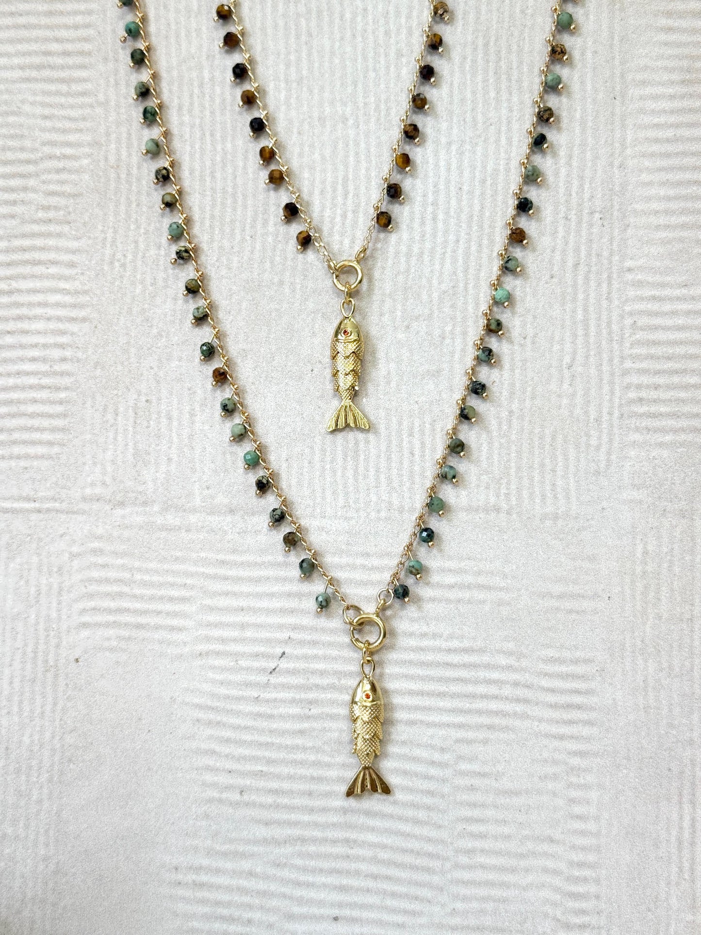 שרשרת סתיו | תליון דג - טורקיז אפריקאי