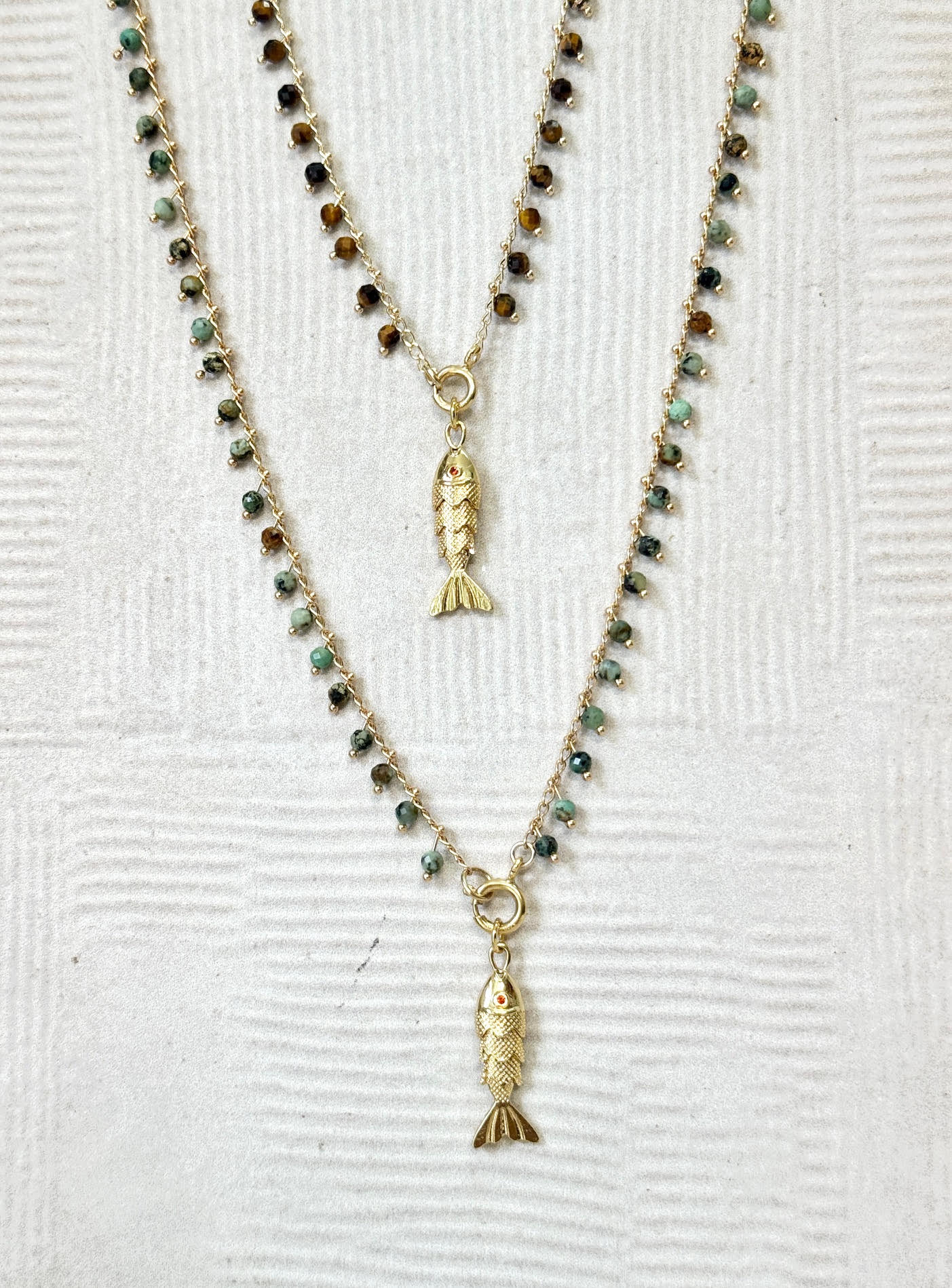 שרשרת סתיו | תליון דג - טורקיז אפריקאי